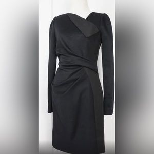 J.Mendel black long sleep dress with waist gathering